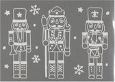 raamsticker notenkraker 28,5 x 40 cm grijs/wit