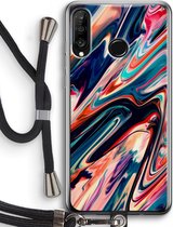 Case Company® - Huawei P30 Lite hoesje met Koord - Quantum Being - Telefoonhoesje met Zwart Koord - Bescherming aan alle Kanten en Over de Schermrand