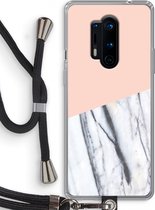 Case Company® - OnePlus 8 Pro hoesje met Koord - A touch of peach - Telefoonhoesje met Zwart Koord - Bescherming aan alle Kanten en Over de Schermrand