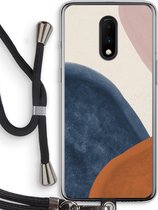 Case Company® - OnePlus 7 hoesje met Koord - Geo #1 - Telefoonhoesje met Zwart Koord - Bescherming aan alle Kanten en Over de Schermrand