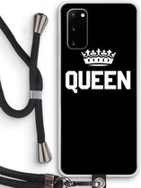 Case Company® - Samsung Galaxy S20 hoesje met Koord - Queen zwart - Telefoonhoesje met Zwart Koord - Bescherming aan alle Kanten en Over de Schermrand