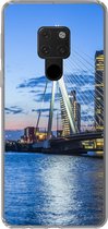 Geschikt voor Huawei P40 Lite hoesje - Rotterdam - Water - Skyline - Siliconen Telefoonhoesje