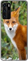 Geschikt voor Huawei P40 hoesje - Vos - Oranje - Bos - Siliconen Telefoonhoesje