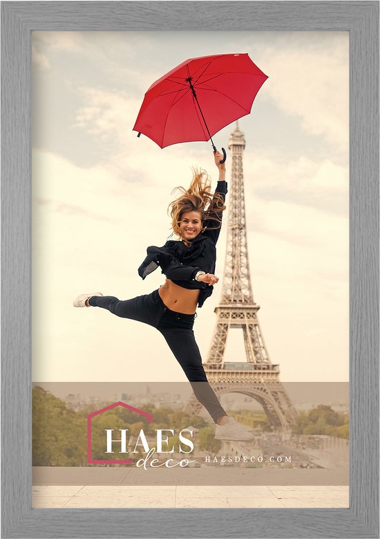 HAES DECO - Houten fotolijst Paris vintage grijs voor 1 foto formaat 30x45 -SP001312