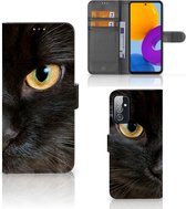 Telefoonhoesje Geschikt voor Samsung Galaxy M52 Beschermhoesje Zwarte Kat