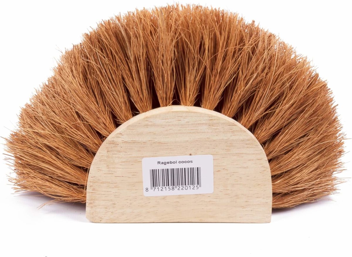 Ragebol rond avec manche télescopique. Avec des cheveux naturels et du bois  100% FSC