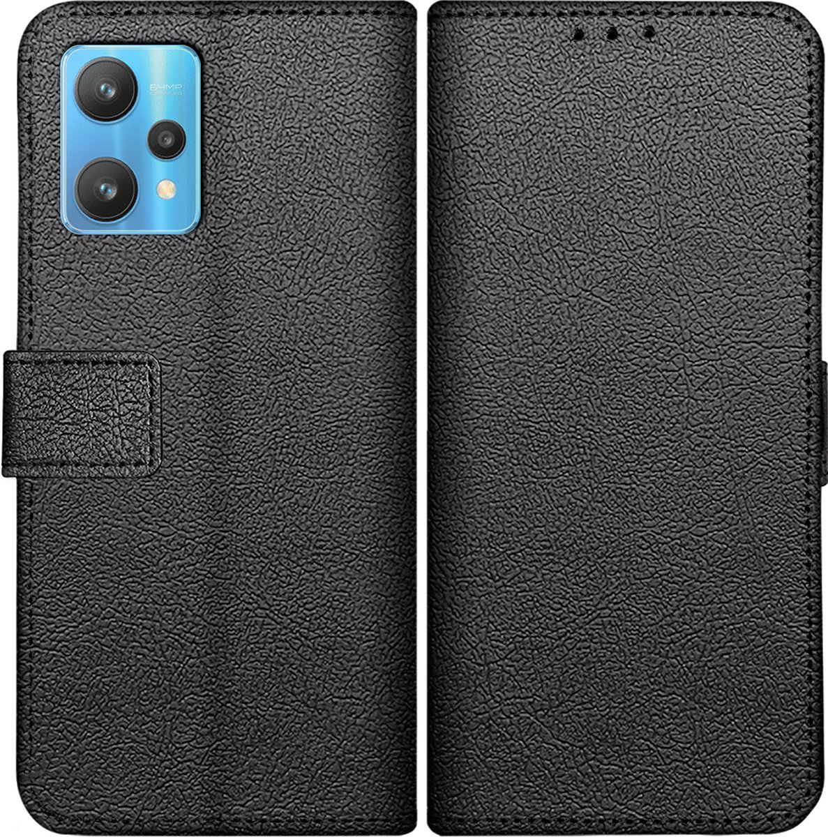 Cazy hoesje geschikt voor Realme 9 Pro Hoesje met Pasjeshouder - Bookcase Classic - Zwart