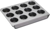 cupcakevorm 37 x 29 x 4 cm carbonstaal zilver