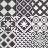 tegelstickers Decor Tiles B&W Azulejos 30 cm PVC wit