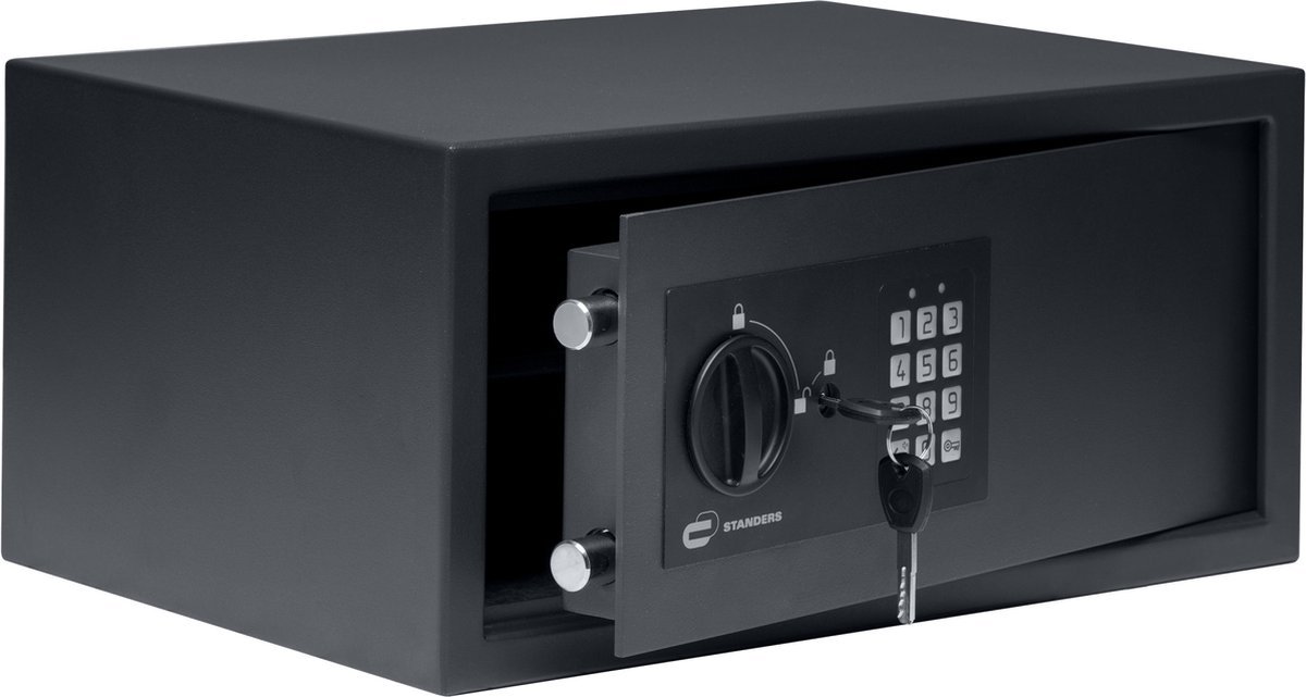 STANDERS - Elektronische kluis - 20L - 20 x 43 x 30 cm - Wandkluis - Codekluis - 2 veiligheidssleutels - Elektronische wachtwoordkluis