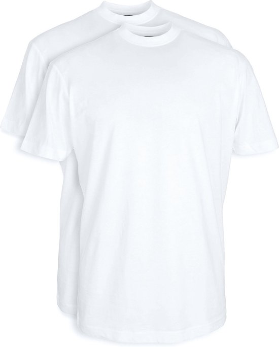 Suitable - Obra T-Shirt Hoge Ronde Hals Wit 2-Pack - Heren - Maat XXL - Regular-fit