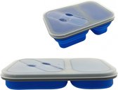 Opvouwbare Siliconen Lunchbox - 22 X 16 X 3,5 CM - Blauw