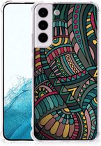 Telefoonhoesje Geschikt voor Samsung Galaxy S22 Plus Telefoon Hoesje met transparante rand Aztec