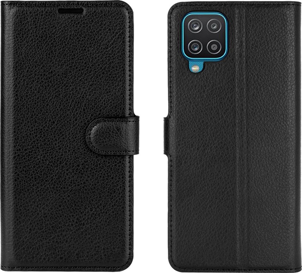 Mobigear Telefoonhoesje geschikt voor Samsung Galaxy A12 Hoesje | Mobigear Classic Bookcase Portemonnee | Pasjeshouder voor 3 Pasjes | Telefoonhoesje voor Pinpas / OV Kaart / Rijbewijs - Zwart