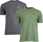 Donnay T-shirt - 2 Pack - Sportshirt - Heren - Maat XXL - Charcoal & Army green