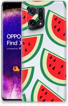 Telefoon Hoesje OPPO Find X5 Hoesje Bumper Doorzichtig Watermelons