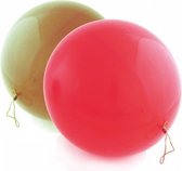 punchballonnen 45 cm latex rood/groen 2-delig
