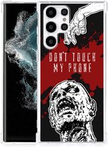 Telefoon Hoesje Geschikt voor Samsung Galaxy S22 Ultra Backcover Soft Siliconen Hoesje met transparante rand Zombie Blood