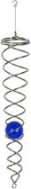 spinner Crystal Vortex 30 cm RVS/glas zilver/blauw