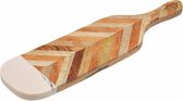 serveerplank Serenity 48 x 13 cm hout naturel/roze