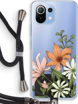 Case Company® - Xiaomi Mi 11 Lite hoesje met Koord - Floral bouquet - Telefoonhoesje met Zwart Koord - Bescherming aan alle Kanten en Over de Schermrand