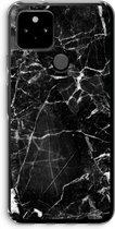 Case Company® - Google Pixel 5 hoesje - Zwart Marmer - Soft Cover Telefoonhoesje - Bescherming aan alle Kanten en Schermrand