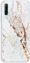 Case Company® - Huawei P Smart Pro hoesje - Goud marmer - Soft Cover Telefoonhoesje - Bescherming aan alle Kanten en Schermrand