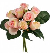 kunstbloemen 30 cm roze/wit/groen