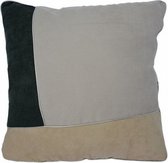 kussen patchwork 45 x 45 cm textiel grijs/zwart