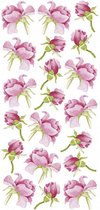 muurstickers Roses 15 x 31 cm vinyl roze 20-delig