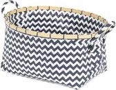 opbergmand Zig-Zag 41 x 32,5 x 20 cm bamboe blauw L