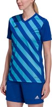 adidas - Entrada 22 GFX Jersey Women - Blauw Voetbalshirt-XS