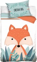 dekbedovertrek Fox junior 90 x 120 cm cm katoen oranje