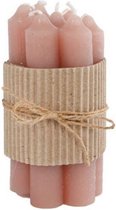 kaarsen Ambiance 12 x 2 cm wax roze 7 stuks