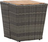 vidaXL Theetafel 41.5x41.5x43 cm poly rattan massief acaciahout grijs