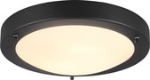 LED Plafondlamp - Badkamerlamp - Torna Condi - Opbouw Rond - Spatwaterdicht IP44 - E27 Fitting - Mat Zwart Aluminium - Ø310mm