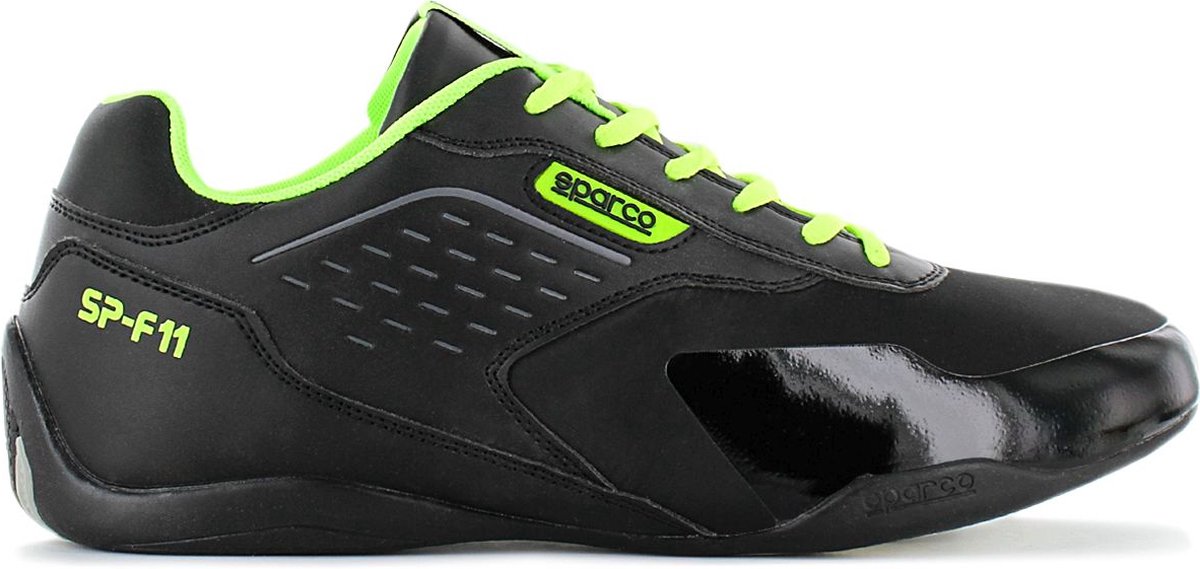 SPARCO Fashion SP-F11 - Heren Motorsport Sneakers Sport Schoenen Trainers Black-Green - Maat EU 42