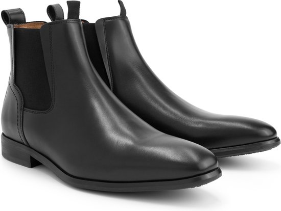 DenBroeck Stone St. - Chaussures mi-hautes intelligentes pour hommes - Bottines en cuir - Bottines Chelsea pour hommes - Cuir Zwart - Taille 44