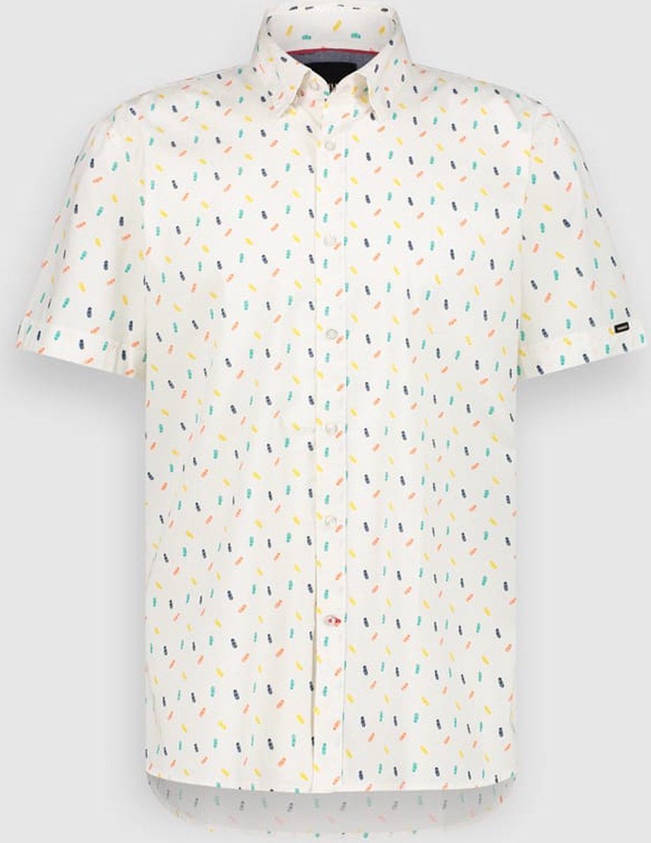 Twinlife Overhemd Shirt Flipflop Allover Print Ss Tw13214 Blanc De Blanc 109 Mannen Maat - M