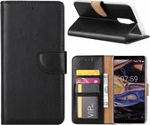 LuxeBass Hoesje geschikt voor Nokia 7 Plus - Bookcase Zwart - portemonnee hoesje - telefoonhoes - gsm hoes - telefoonhoesjes