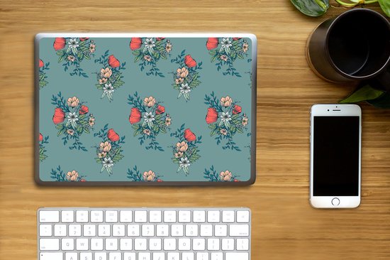Autocollant pour ordinateur portable - 11,6 pouces - Bouquet - Motifs - Fleurs - Coquelicot - 30x21cm - Autocollants pour ordinateur portable - Skin pour ordinateur portable - Couverture