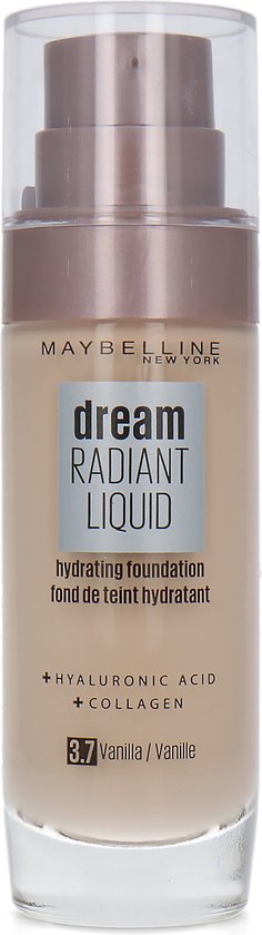 Maybelline Dream Radiant Liquid - 3.7 Vanilla - Foundation Geschikt voor de Droge Huid met Hyaluronzuur - 30 ml