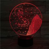 3D Led Lamp Met Gravering - RGB 7 Kleuren - Sterrenbeeld Vissen