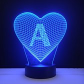 3D LED Lamp - Hart Met Letter - A