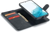 Samsung Galaxy S22 Bookcase hoesje - CaseMe - Effen Zwart - Kunstleer