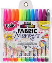 Tulip Permanent fabric markers Fine-writers Neon 12pcs
