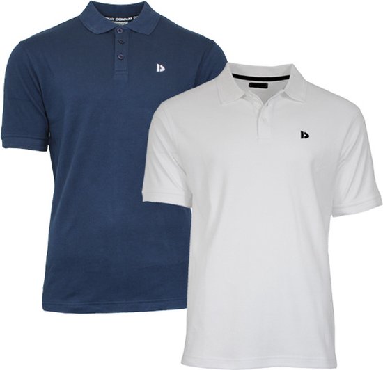 Donnay Polo 2-Pack - Sportpolo - Heren - Maat L - Navy & Wit (907)