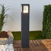 Lucande - LED buitenlamp - 1licht - aluminium, gehard glas - H: 65.3 cm - grafietgrijs, transparant - Inclusief lichtbron