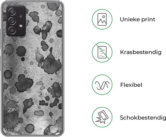 Coque Samsung Galaxy A53 5G - Peinture - Grijs - Zwart - Coque de téléphone en Siliconen