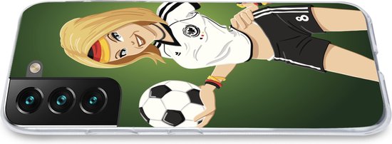 Coque Samsung Galaxy S22 - Une illustration d'une fille avec des vêtements allemands et un ballon de football - Meiden - Filles - Enfants - Coque de téléphone en Siliconen